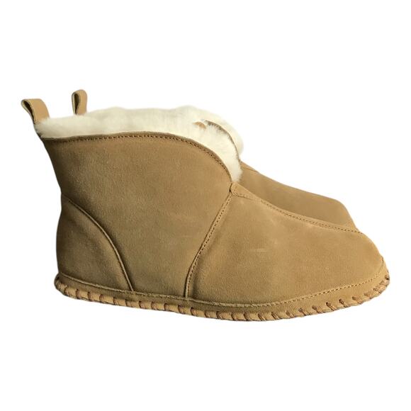 Vermont Country Store Bootie Slippers Womens Sz10 Chestnut Leather Shearling New - Picture 5 of 7